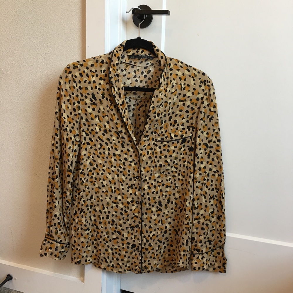 Cheetah print Zara button down